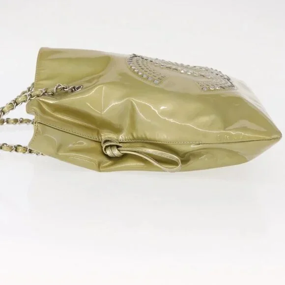 CHANEL COCO Mark Chain Shoulder Bag Patent leather Gold CC Auth 152287 - Picture 6 of 16